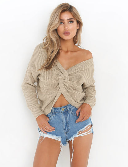 Pull en tricot décontracté pour femmes avec un détail de dos plongeant et une coupe oversize Chic und Stil