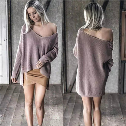Pull en tricot décontracté pour femmes avec coupe asymétrique et design épaule dénudée Chic und Still