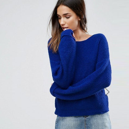 Pull en tricot décontracté pour femmes avec un détail de dos plongeant et une coupe oversize Chic und Stil