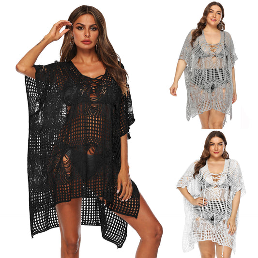 Robe de plage en crochet transparent pour femmes Chic und Stil