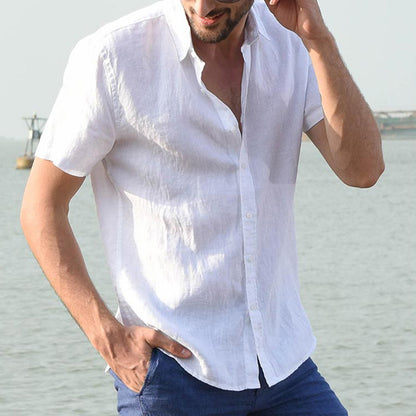 Chemise légère en lin à manches courtes pour hommes Chic und Stil