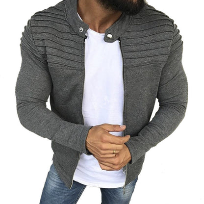 Veste zippée décontractée pour hommes avec haut structuré et accents modernes Chic und Stil