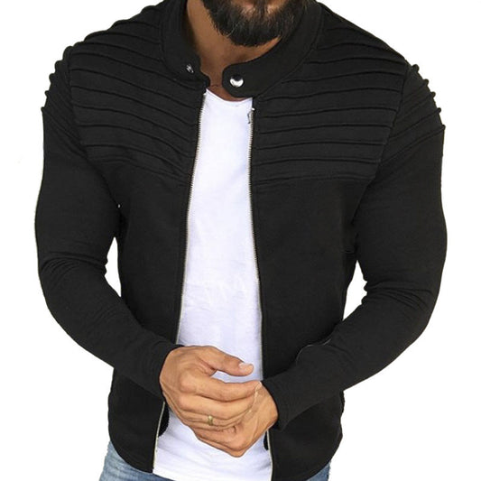 Veste zippée décontractée pour hommes avec haut structuré et accents modernes Chic und Stil