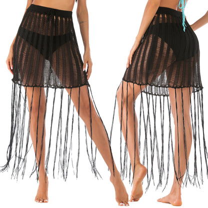Jupe de plage à franges en crochet pour femmes Chic und Stil