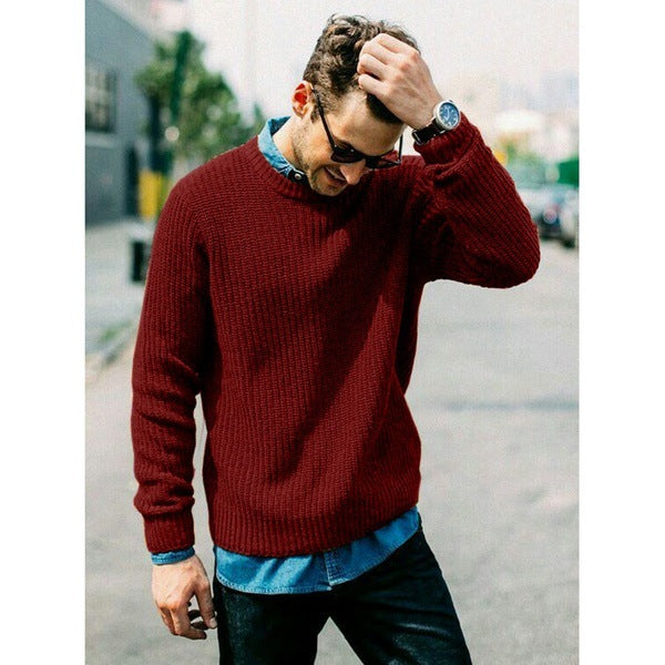 Knitted sweater for men with round neck Chic and Style