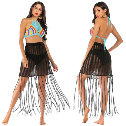 Jupe de plage à franges en crochet pour femmes Chic und Stil