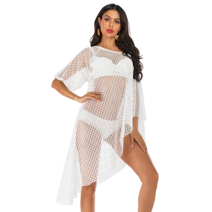 Dames Élégant Transparent Mesh Baignade Kaftan Chic und Stil
