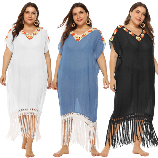 Femme Élégant Détail en Dentelle Couvrir Robe Chic und Stil