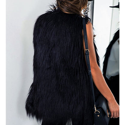 Dames élégante gilet en fausse fourrure avec coupe à la mode Chic und Stil