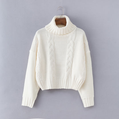 Pull en tricot épais pour femmes avec col haut et motif en torsades Chic und Still