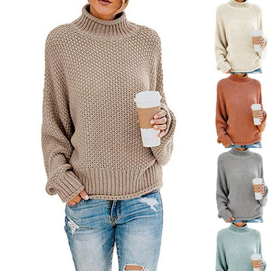 Pull en gros tricot pour femmes avec col haut et coupe décontractée Chic und Stil