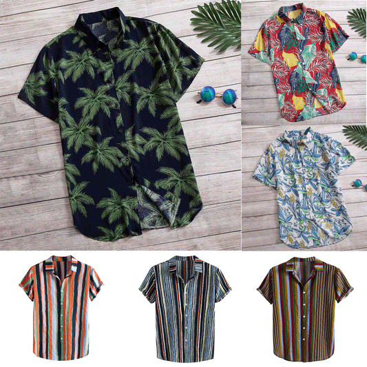 Chemise à manches courtes pour hommes avec imprimé floral et tissu léger Chic und Stil