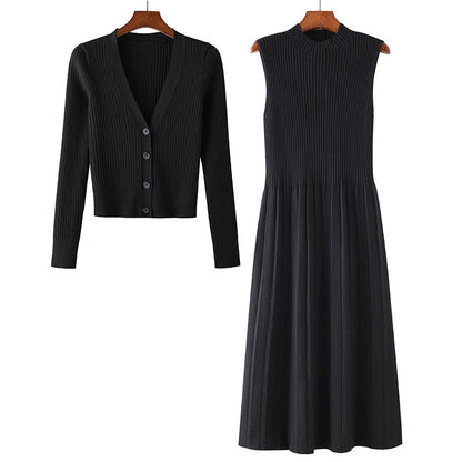 Robe en tricot pour femmes avec cardigan assorti Chic und Stil