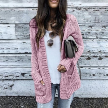 Cardigan en grosses mailles pour femmes avec grandes poches et devant ouvert Chic und Still