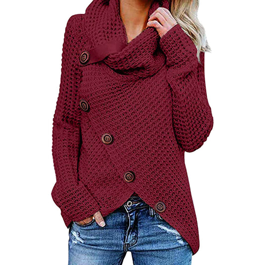 Asymmetrical knit jacket for women with Chic und Stil collar