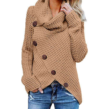 Asymmetrical knit jacket for women with Chic und Stil collar