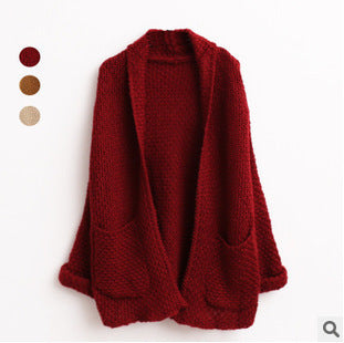 Dames gros pull cardigan avec poches profondes et devant ouvert Chic und Stil