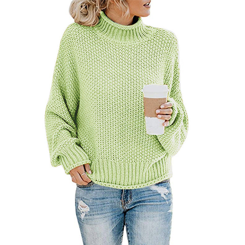 Pull en grosse maille pour femmes avec col montant et manches larges Chic und Still