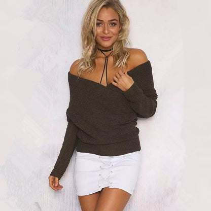 Dame Pull-over oversized à enroulement avec épaule dénudée Chic und Stil