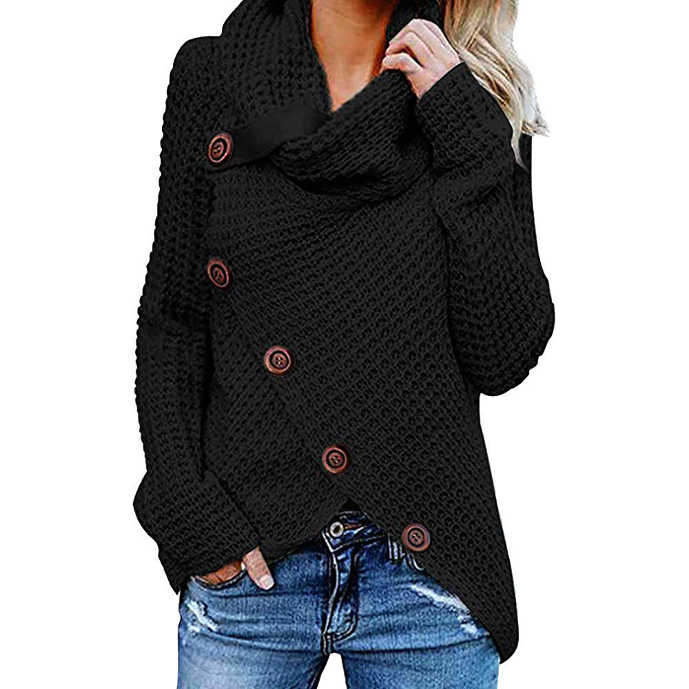 Asymmetrical knit jacket for women with Chic und Stil collar