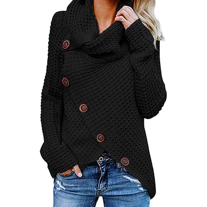 Asymmetrical knit jacket for women with Chic und Stil collar
