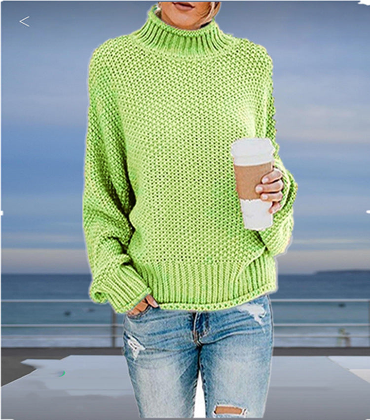 Pull en gros tricot pour femmes avec col haut et coupe décontractée Chic und Stil