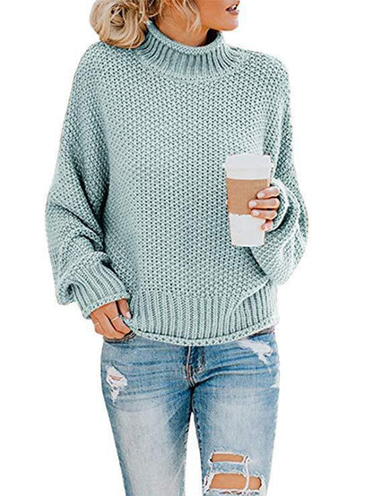Pull en grosse maille pour femmes avec col montant et coupe décontractée Chic und Still 1758151575