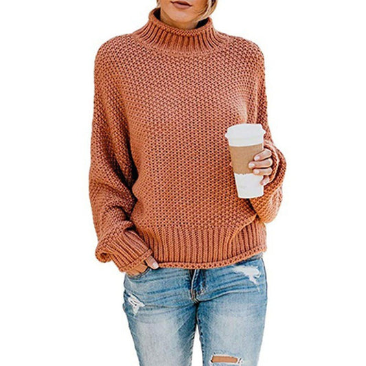 Pull en tricot surdimensionné pour femmes avec col montant et motif texturé Chic und Stil