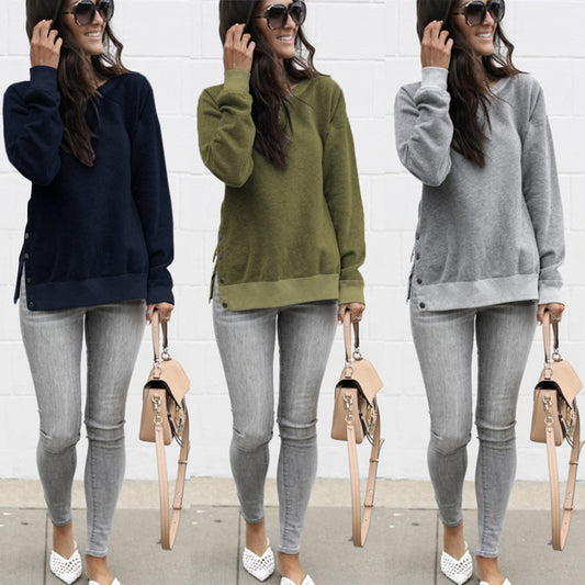 Pull et sweat décontracté pour femmes avec boutons-pression sur les côtés Chic und Stil