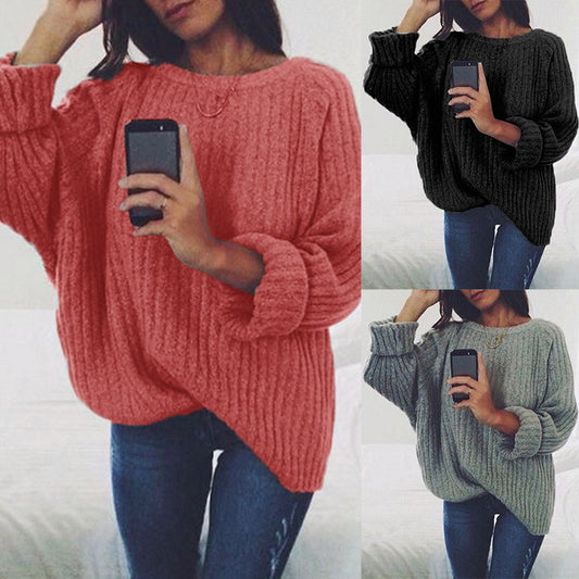 Pull en grosse maille pour femmes avec coupe ample et motif en côtes tendance Chic und Stil