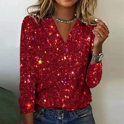 Chic and Style | Shiny pullover with V neck