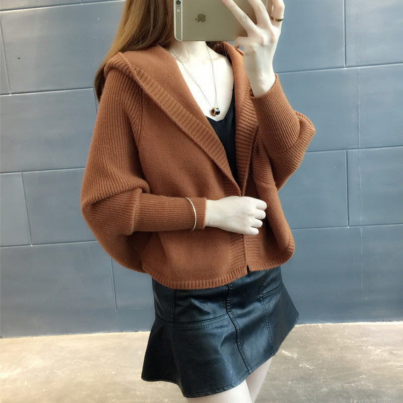 Dames Beau cardigan en tricot avec capuche Chic und Stil