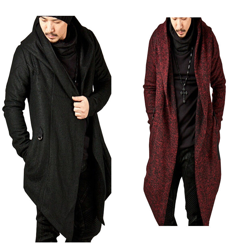 Casual knit coat for men with an expressive design and a hood Chic and Style