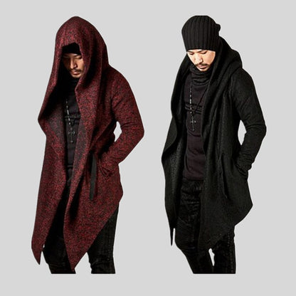 Casual knit coat for men with an expressive design and a hood Chic and Style