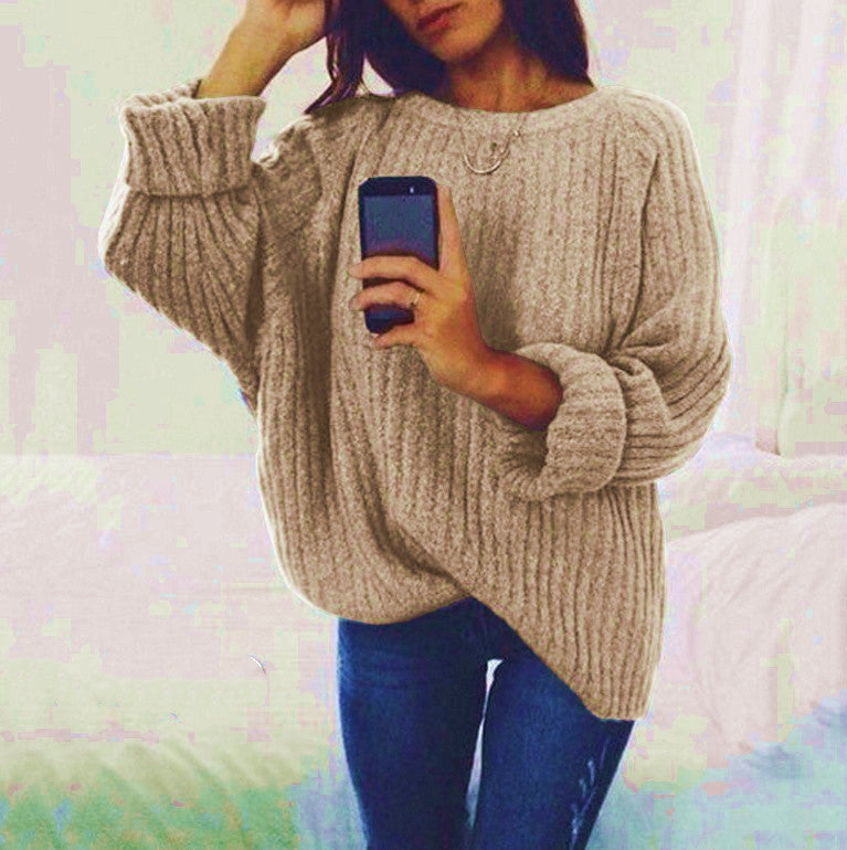 Pull-over en tricot surdimensionné pour femmes avec une douce structure côtelée et une coupe ample Chic und Stil