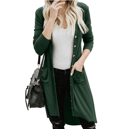 Dames gilet à manches longues avec détails de boutons et poches latérales Chic und Stil