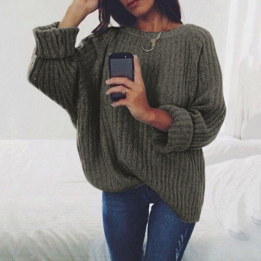 Pull-over en tricot surdimensionné pour femmes avec une douce structure côtelée et une coupe ample Chic und Stil