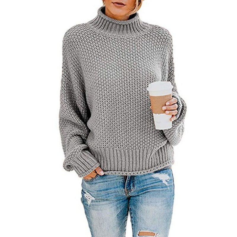 Pull en tricot confortable pour femmes avec col haut et design texturé doux Chic und Stil