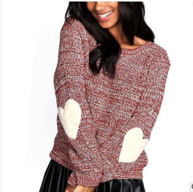 Pull décontracté en gros tricot pour femmes avec des applications en forme de cœur Chic und Still