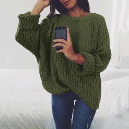 Pull-over en tricot surdimensionné pour femmes avec une douce structure côtelée et une coupe ample Chic und Stil
