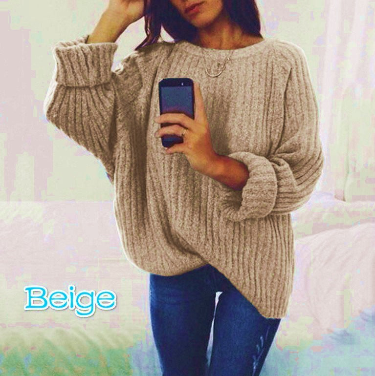 Femme pull en maille épaisse avec coupe décontractée et manches larges Chic und Stil