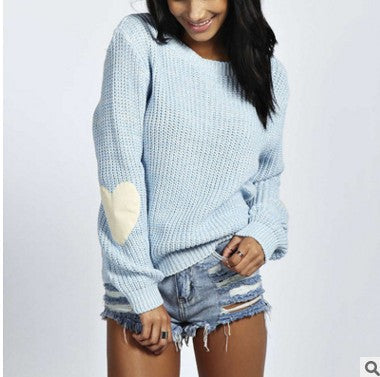 Pull décontracté en gros tricot pour femmes avec des applications en forme de cœur Chic und Still