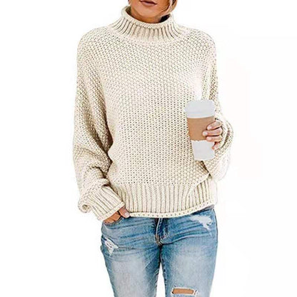 Dames pull en grosse maille avec col montant et surface texturée Chic und Stil