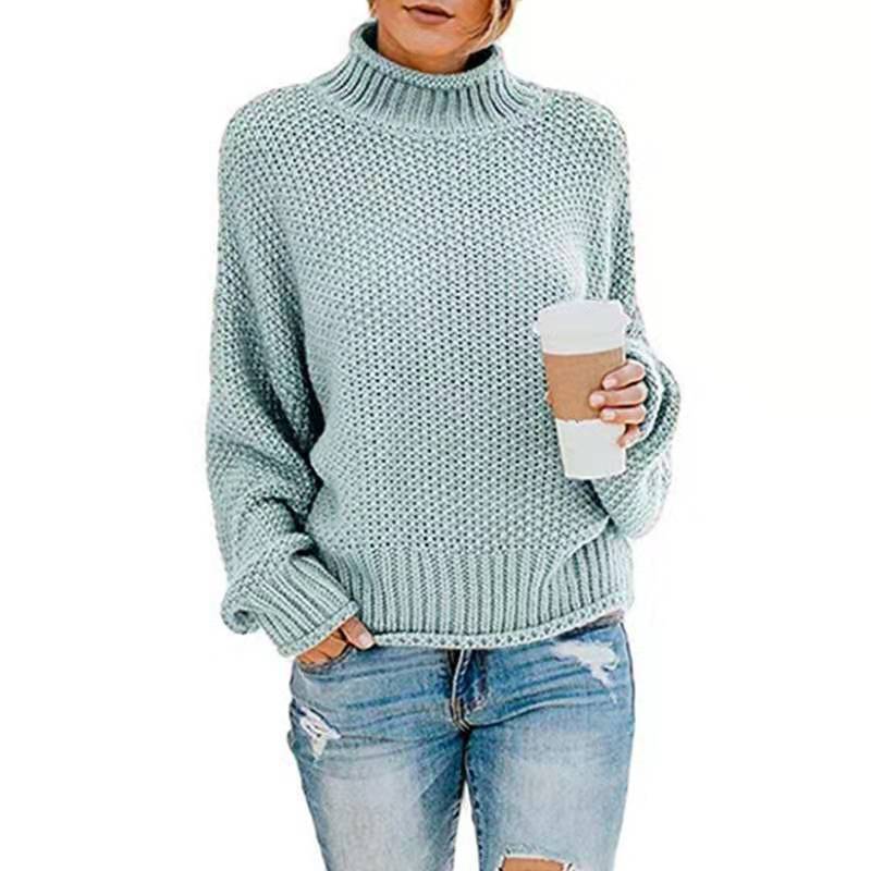 Dames pull en grosse maille avec col montant et surface texturée Chic und Stil
