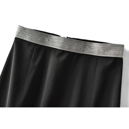 Jupe maxi en satin à fente haute pour femmes Chic und Stil