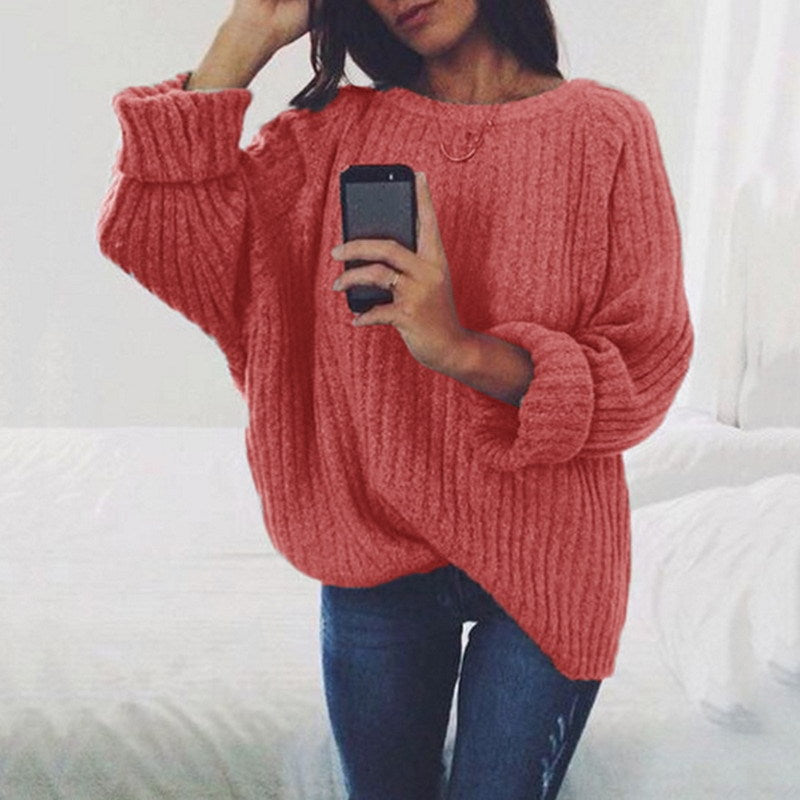 Femme pull en maille épaisse avec coupe décontractée et manches larges Chic und Stil