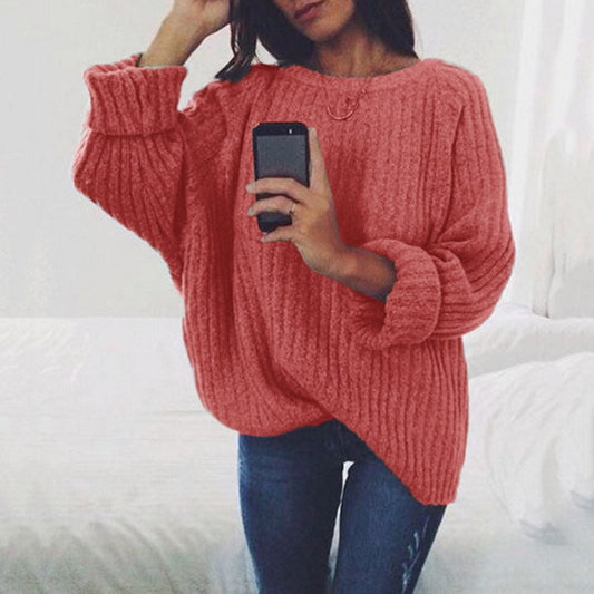 Femme pull en maille épaisse avec coupe décontractée et manches larges Chic und Stil