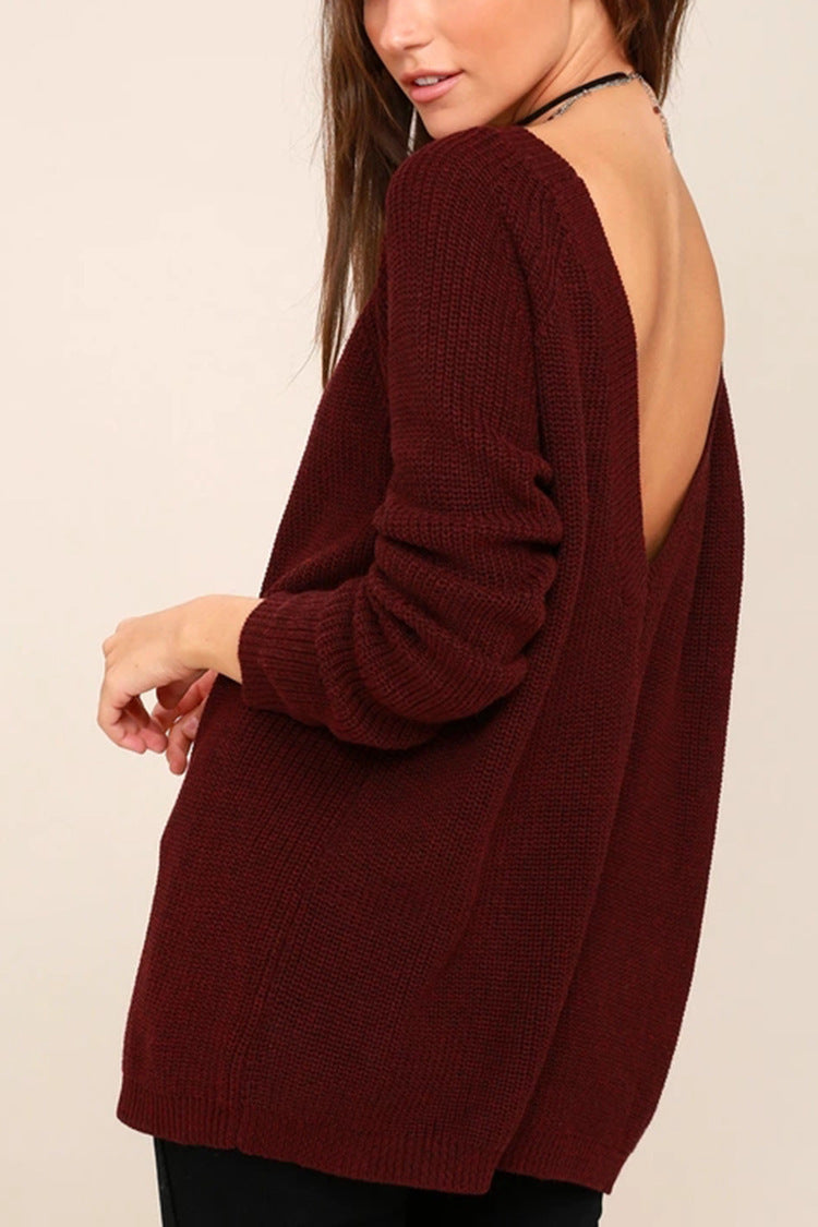 Pull en tricot pour femmes avec un décolleté profond dans le dos et une coupe décontractée Chic und Stil