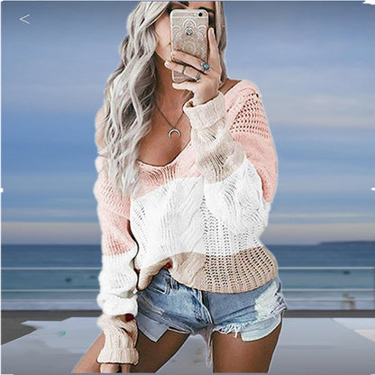 Pull en tricot pour femmes avec un décolleté généreux et un motif à la mode Chic und Stil