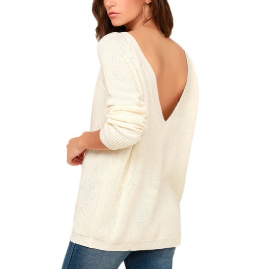 Pull en tricot pour femmes avec un décolleté profond dans le dos et une coupe décontractée Chic und Stil